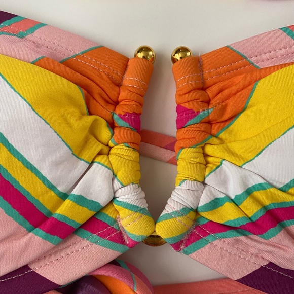 NWT Gibson Latimer Chevron U-Wire Bandeau 2 piece Bikini size small - Picture 2 of 12